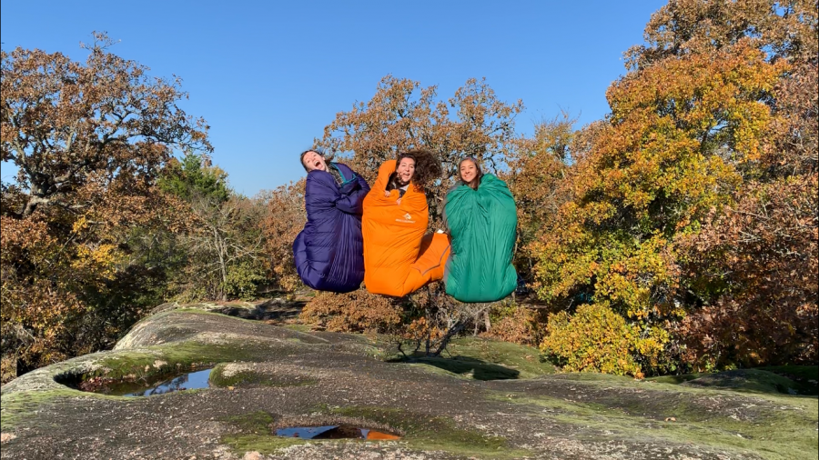 Venturing Crew members Emiline Henderson, Ellie Franks and Sara Lau went on the club's October campout to Slippery Falls near Tishomingo.