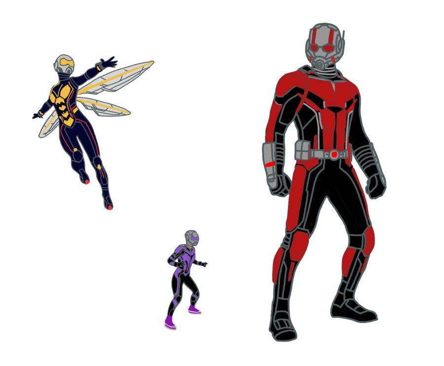 Photo illustration of Ant-Man, the Wasp, and Cassie Lang.