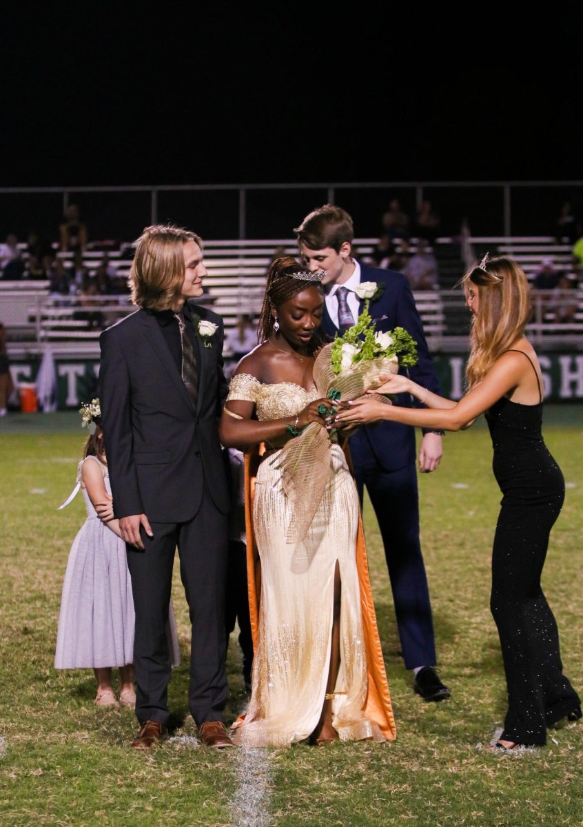 Fina Chongwa gets crowned homecoming queen. She was crowned at the sept 21 football game. “I'm just so grateful that the school voted me to be Homecoming Queen,” Chongwa said. 