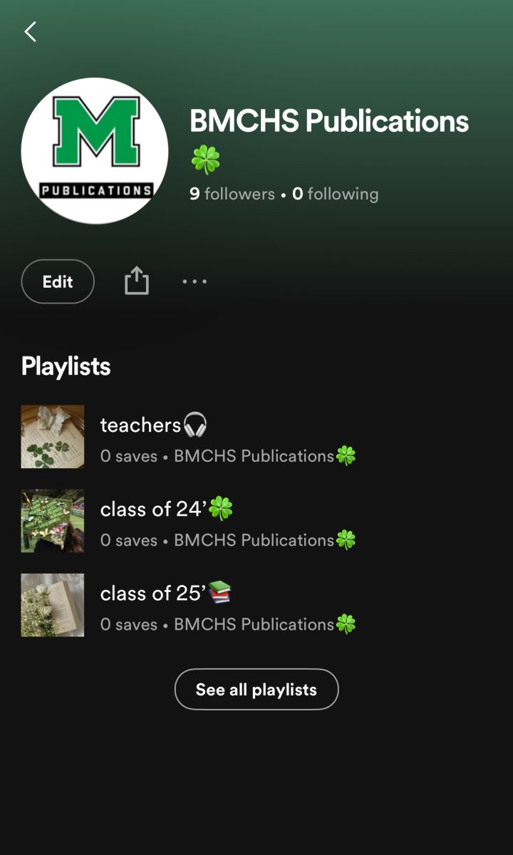 The school’s Spotify homepage.