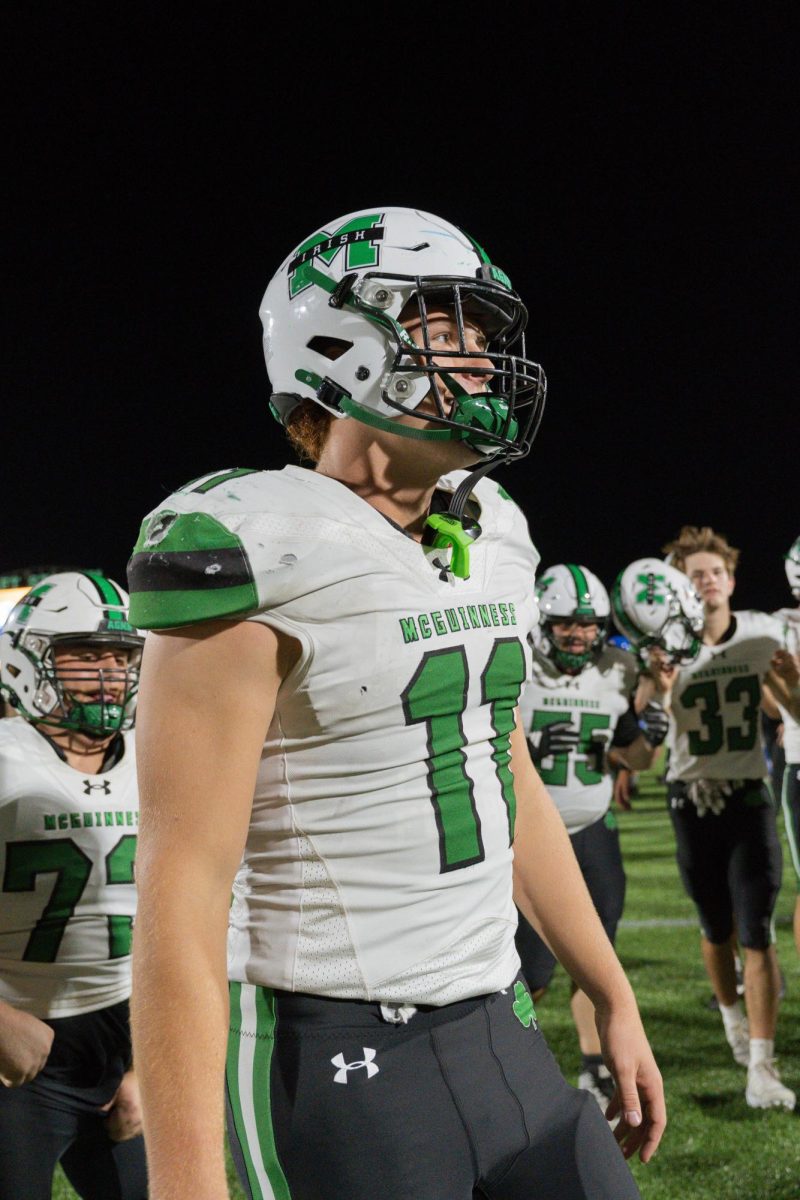 Senior Aiden Monigold stands for photo during Aug. 29 game against Deer Creek.