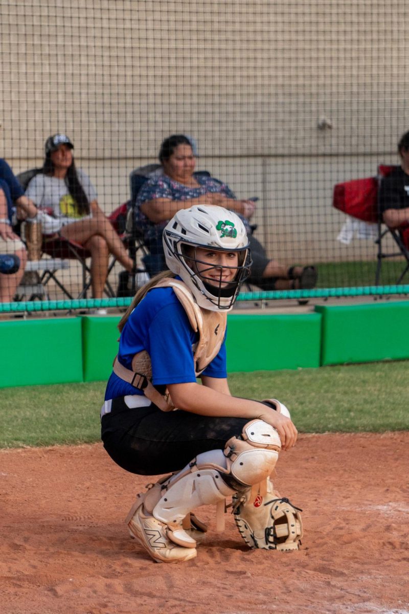 Junior Molly Milligan waits for the next pitch in a game against Santa Fe Sept. 29.
